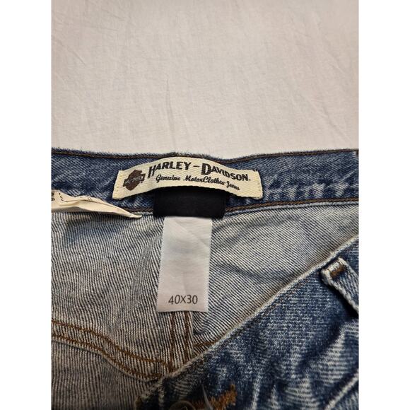 Harley Davidson Men's Size 40x30 Loose Fit Denim Blue Jeans - Picture 7 of 7